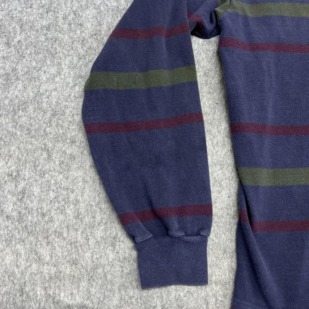 Vintage Polo Ralph Lauren Polo Shirt Mens L Purple Stripe Long Sleeve Rugby USA